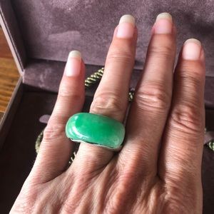 Jade ring set in silver
